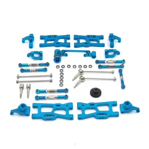 WENH 144010 144002 124017 124019 124018 144001 124007 RC Auto Teile Upgrade Metall Kit Antriebswelle Zugstange Schaukel Arm Lenkung(Blue) von WENH