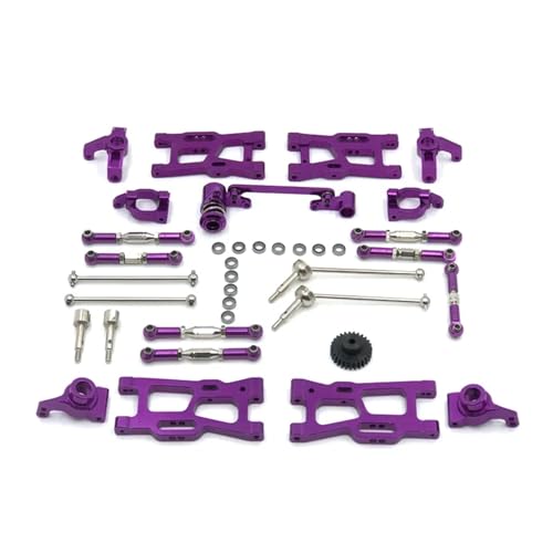 WENH 144010 144002 124017 124019 124018 144001 124007 RC Auto Teile Upgrade Metall Kit Antriebswelle Zugstange Schaukel Arm Lenkung(Purple) von WENH