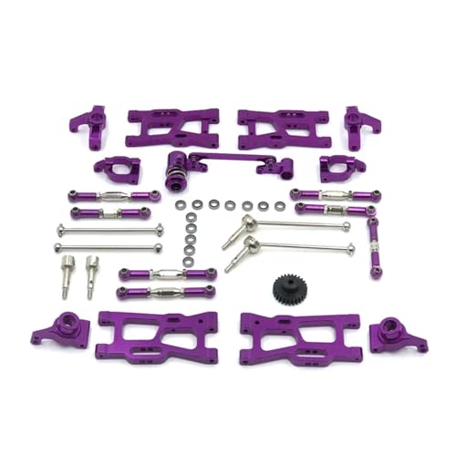 WENH 144010 144002 124017 124019 124018 144001 124007 RC Auto Teile Upgrade Metall Kit Antriebswelle Zugstange Schwinge Lenkung (Color : Purple) von WENH