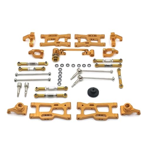 WENH 144010 144002 124017 124019 124018 144001 124007 RC Auto Teile Upgrade Metall Kit Antriebswelle Zugstange Schwinge Lenkung (Color : Yellow) von WENH