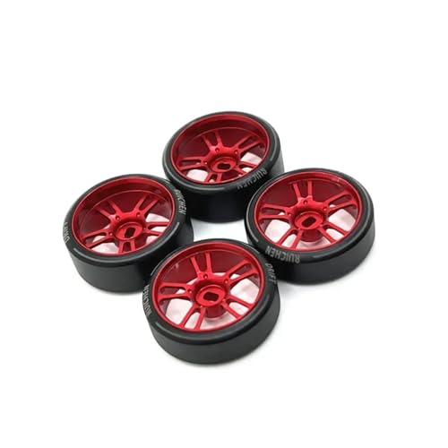 WENH 27mm Drift Reifen Reifen Metall Felge for 284131 K969 K979 K989 P929 1/28 RC Auto Upgrades Teile (Color : Red) von WENH