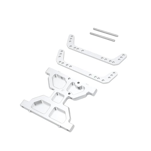 WENH Aluminium Chassis Skid Platte Metall Getriebe Platte for 1/10 RC Crawler Axial Scx10 1,9 UTB F9 AXI03004 Upgrade Teile (Color : Silver) von WENH