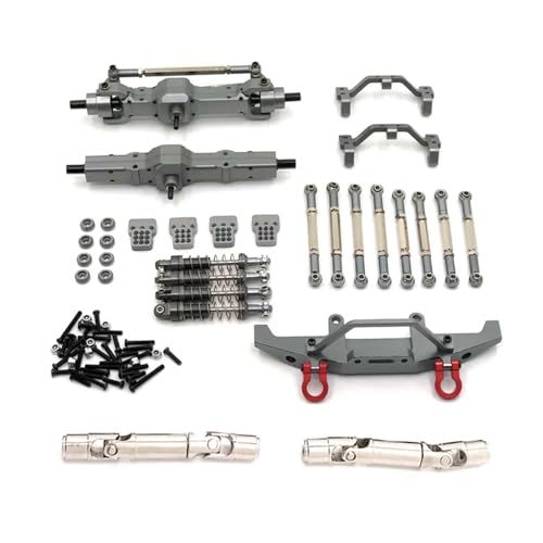 WENH C14 C24 C24-1 Metall Vorder- und Hinterachse Chassis Verbindungsstange Zugstange Halterung Stoßdämpfer Set 1/16 RC Auto Upgrade Teile(Titanium) von WENH