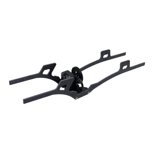 WENH Carbonfaser-Chassis-Rahmenschiene 2 niedriges Getriebe mit Unterfahrschutz for 1/10 RC Crawler SCX10 Teile mit unterem Schwerpunkt (Color : Black Add Rails) von WENH