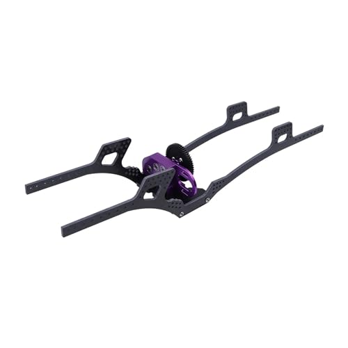 WENH Carbonfaser-Chassis-Rahmenschiene 2 niedriges Getriebe mit Unterfahrschutz for 1/10 RC Crawler SCX10 Teile mit unterem Schwerpunkt (Color : Purple Add Rails) von WENH