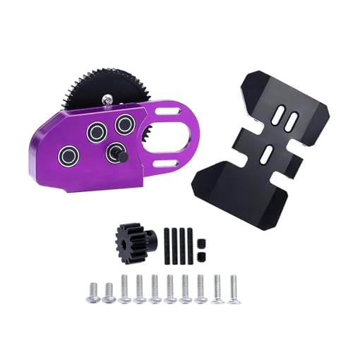 WENH Carbonfaser-Chassis-Rahmenschiene 2 niedriges Getriebe mit Unterfahrschutz for 1/10 RC Crawler SCX10 Teile mit unterem Schwerpunkt (Color : Purple Add SkidPlate) von WENH