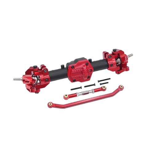 WENH MN86 Komplettes Vorder- und Hinterdifferential mit gerader Achse und Diff-Getriebe for Crawler-Auto 1/12 MN128 G500 MN86K MN86KS MN86S Upgrade (Color : Front axle Black Red) von WENH