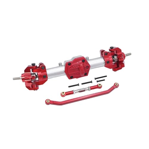 WENH MN86 Komplettes Vorder- und Hinterdifferential mit gerader Achse und Diff-Getriebe for Crawler-Auto 1/12 MN128 G500 MN86K MN86KS MN86S Upgrade (Color : Front axle SilverRed) von WENH