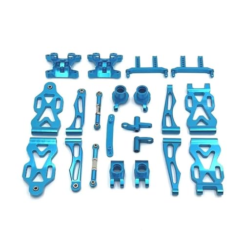 WENH Metall-Tuning-Teilesatz, Lenkungsbecher vorne und hinten for 16101 16102 16106 16201 Q130A Q130B Q141 Q117 1/16 RC-Auto(Blue) von WENH