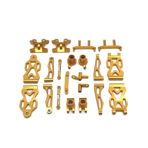 WENH Metall-Tuning-Teilesatz, Lenkungsbecher vorne und hinten for 16101 16102 16106 16201 Q130A Q130B Q141 Q117 1/16 RC-Auto(Golden) von WENH