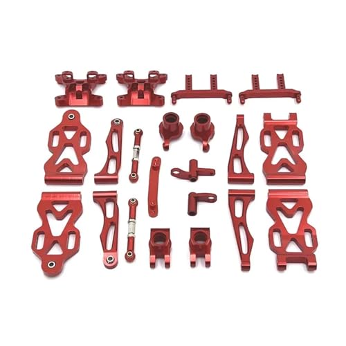 WENH Metall-Tuning-Teilesatz, Lenkungsbecher vorne und hinten for 16101 16102 16106 16201 Q130A Q130B Q141 Q117 1/16 RC-Auto(Red) von WENH