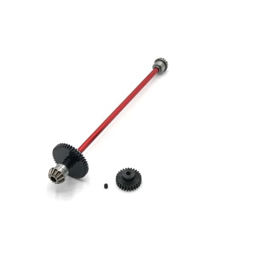 WENH Metall Upgrade 27T Motor Getriebe Zentrale Antriebswelle Montage for 1/14 144010 144001 144002 RC Auto Teile(Red) von WENH