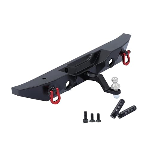 WENH Metall vorne und hinten Stoßstange mit Anhängerkupplung Schäkel Winde Loch 1/12 RC Crawler MN128 Upgrade Teile (Color : Rear Black) von WENH