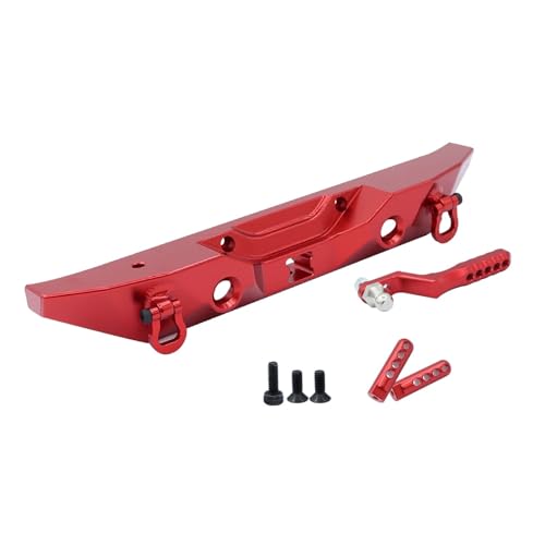 WENH Metall vorne und hinten Stoßstange mit Anhängerkupplung Schäkel Winde Loch 1/12 RC Crawler MN128 Upgrade Teile (Color : Rear Red) von WENH