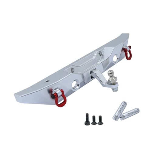 WENH Metall vorne und hinten Stoßstange mit Anhängerkupplung Schäkel Winde Loch 1/12 RC Crawler MN128 Upgrade Teile (Color : Rear Silver) von WENH