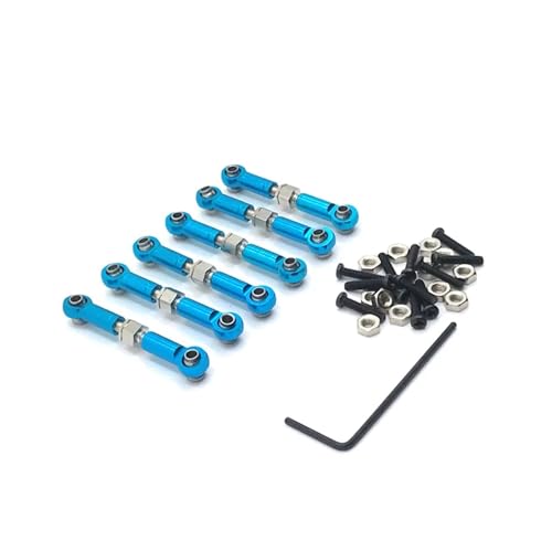 WENH Metallgestänge Zugstange Vorne/Hinten Servo Link Spurstange for 184011 A949 A959 A969 A979 K929 1/18 RC Auto Upgrade Ersatzteile(Blue) von WENH