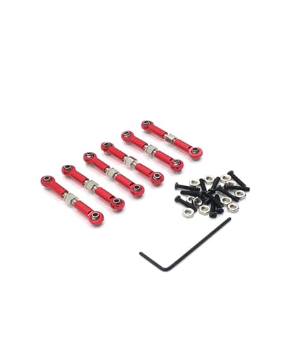 WENH Metallgestänge Zugstange Vorne/Hinten Servo Link Spurstange for 184011 A949 A959 A969 A979 K929 1/18 RC Auto Upgrade Ersatzteile(Red) von WENH