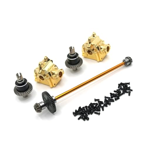 WENH Upgrade Metall Center Antriebswelle Montage Getriebe Differential Kit for 144010 144001 144002 Teile(Yellow) von WENH