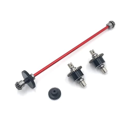 WENH for 1/12 124017-16-18-19 124010RC Auto Metall Upgrade Teile Differential Zentrale Shift Montage Motor Zähne Reduktion Getriebe(Red) von WENH