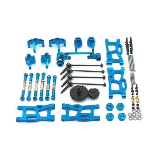 WENH for 124016 124017-18 124019 144001144010 RC Autoteile Metall Upgrade Kit Antriebswelle Zugstange Schwinge Lenkgetriebe(Blue) von WENH