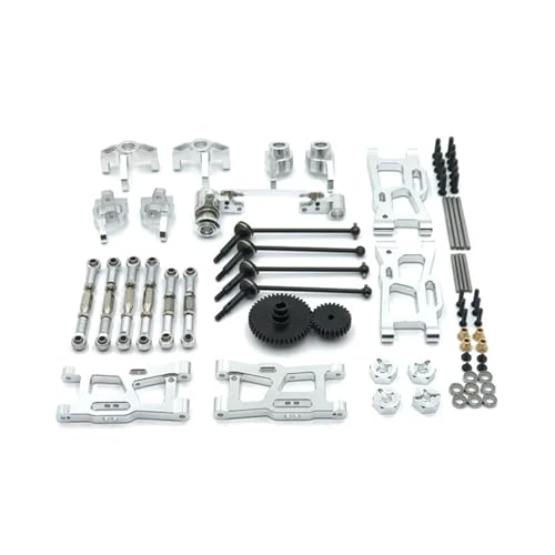 WENH for 124016 124017-18 124019 144001144010 RC Autoteile Metall Upgrade Kit Antriebswelle Zugstange Schwinge Lenkgetriebe(Silver) von WENH