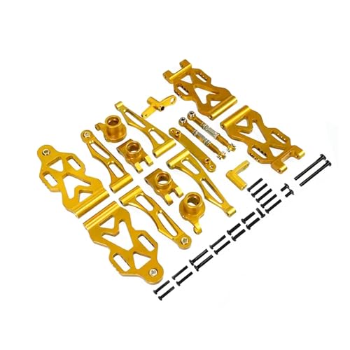 WENH for RC Auto 16101 16102Pro 16103 Upgrade Metall Teile Zubehör Aluminium Legierung Suspension Arm Rad Sitz Lenkung Cup Set(Gold) von WENH