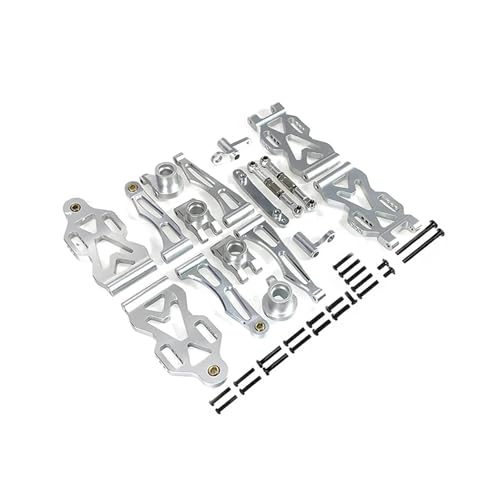 WENH for RC Auto 16101 16102Pro 16103 Upgrade Metall Teile Zubehör Aluminium Legierung Suspension Arm Rad Sitz Lenkung Cup Set(Silver) von WENH