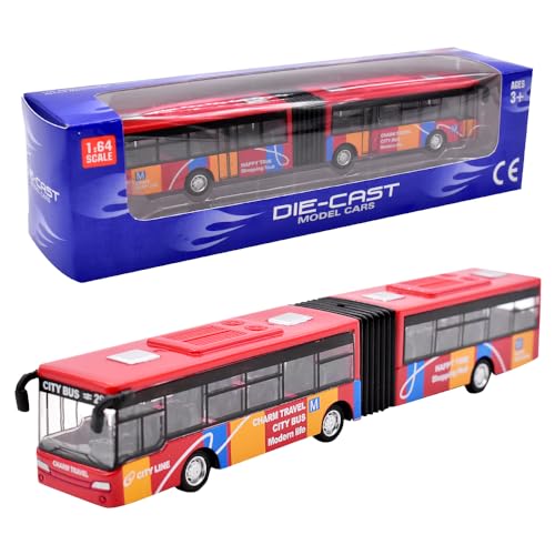 Bus Spielzeug Modell, Cars Spielzeug Zurückziehen Auto Trägheit Reibungsbetriebene Autos Kinder Modell Auto Bus Spielfahrzeuge Cars Kinderidee Mini Spielfahrzeuge Geburtstag Geschenke für Kinder, Rot von WENHYXG