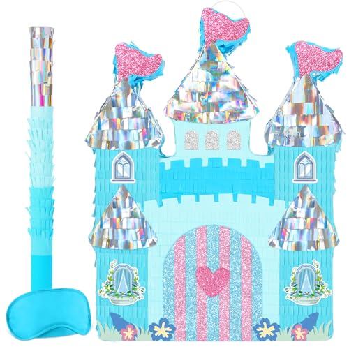WERNNSAI Prinzessin Schloss Pinata – Prinzessinnen Piñata Mädchen Kinder Geburtstag Blau Winter Weihnachten Schloss Pinata mit Augenmaske Stab Gefüllt Piñata Prinzessinnen Geburtstagsparty Dekoration WERNNSAI Prinzessin Schloss Pinata – Prinzessinnen Piñata Mädchen Kinder Geburtstag Blau Winter Weihnachten Schloss Pinata mit Augenmaske Stab Gefüllt Piñata Prinzessinnen Geburtstagsparty Dekoration von WERNNSAI