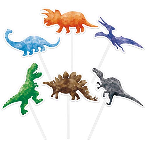 WERNNSAI Dinosaurier Party Cupcake Toppers - 36 Stücke Dinosaurier Geburtstagsparty Zubehör Cupcake Toppers Picks für Jungen Kinder Dino Thema Party Dekorationen Kuchen Dekoration von WERNNSAI