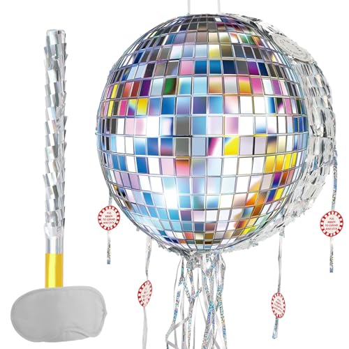 WERNNSAI Discokugel Pinata – 80er 90er Spiegel Rollschuh Piñata Erwachsene Disko Faltbare Piñata mit Quaste Kordelzug Augenmaske Stab Disko Kindergeburtstags Dekoration Disco Partyspiele Zubehör WERNNSAI Discokugel Pinata – 80er 90er Spiegel Rollschuh Piñata Erwachsene Disko Faltbare Piñata mit Quaste Kordelzug Augenmaske Stab Disko Kindergeburtstags Dekoration Disco Partyspiele Zubehör von WERNNSAI