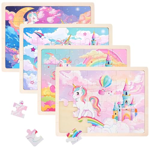 Einhorn Tiere Puzzle ab 3 4 5 6 Jahre Kinder Einhorn Tier Holzpuzzle, Vorschule Lehrreiches Spielzeug, Geschenke für Kinder für Jungen und Mädchen von WERNNSAI