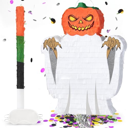 WERNNSAI Halloween Pinata – Halloween Kürbis Geist Piñata Deko Kinder Erwachsene Junge Kürbis Pinata mit Augenbinde Konfetti Stock Oktober Halloweendeko Gruselparty Süßigkeitenspiel Zubehör WERNNSAI Halloween Pinata – Halloween Kürbis Geist Piñata Deko Kinder Erwachsene Junge Kürbis Pinata mit Augenbinde Konfetti Stock Oktober Halloweendeko Gruselparty Süßigkeitenspiel Zubehör von WERNNSAI