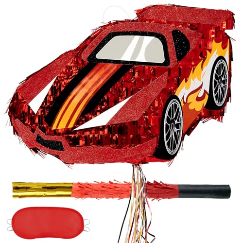 WERNNSAI Rennwagen-Piñata – Glitzernde Sportwagen-Piñata mit Augenbinde und Stab für Rennwagen-Geburtstagspartys, Junggesellinnenabschiede und andere Partys WERNNSAI Rennwagen-Piñata – Glitzernde Sportwagen-Piñata mit Augenbinde und Stab für Rennwagen-Geburtstagspartys, Junggesellinnenabschiede und andere Partys von WERNNSAI