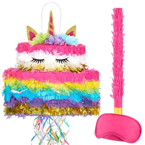 WERNNSAI Einhorn Pinata – Einhorn Kuchen Geburtstags Piñata Kinder Mädchen Regenbogen Kuchen Piñata mit Augenmaske Stock Glitzer Geburtstagsparty Deko Kindergeburtstags Partyspiel Zubehör WERNNSAI Einhorn Pinata – Einhorn Kuchen Geburtstags Piñata Kinder Mädchen Regenbogen Kuchen Piñata mit Augenmaske Stock Glitzer Geburtstagsparty Deko Kindergeburtstags Partyspiel Zubehör von WERNNSAI