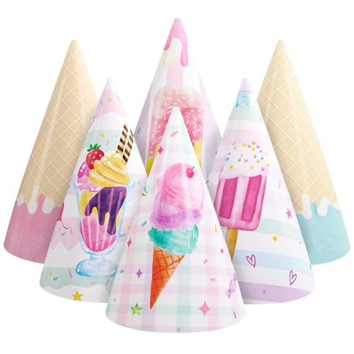 WERNNSAI Eistütenhüte – 12 Stück Sommer Geburtstag Party Supplies Kinder Mädchen Party Hüte Eiscreme Geburtstag Kopfbedeckung WERNNSAI Eistütenhüte – 12 Stück Sommer Geburtstag Party Supplies Kinder Mädchen Party Hüte Eiscreme Geburtstag Kopfbedeckung von WERNNSAI