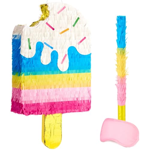 WERNNSAI Eiscreme Pinata – Eis Geburtstags Pinata Mädchen Kinder Regenbogen Eiscreme Cones Piñata Gefüllt mit Augenbinde Stock Sommer Eis Geburtstagsparty Dekoration Lustig Poolparty Spielzubehör WERNNSAI Eiscreme Pinata – Eis Geburtstags Pinata Mädchen Kinder Regenbogen Eiscreme Cones Piñata Gefüllt mit Augenbinde Stock Sommer Eis Geburtstagsparty Dekoration Lustig Poolparty Spielzubehör von WERNNSAI