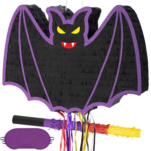 WERNNSAI Halloween Fledermaus Piñata – Fledermaus Piñata Halloween gruselige Piñata gefüllt mit Süßigkeiten Spielzubehör für Jungen mit Stab Augenbinde Halloween Geburtstagsfeier Party Dekorationen WERNNSAI Halloween Fledermaus Piñata – Fledermaus Piñata Halloween gruselige Piñata gefüllt mit Süßigkeiten Spielzubehör für Jungen mit Stab Augenbinde Halloween Geburtstagsfeier Party Dekorationen von WERNNSAI