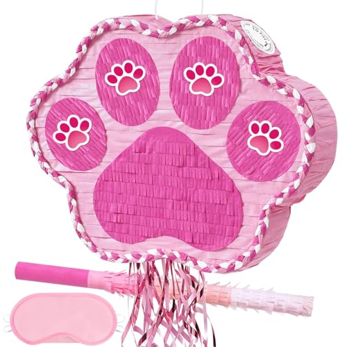 WERNNSAI Pink Paw Pinata - Hund Katze Pfote Pinata mit Augenbinde und Stock für Kinder Mädchen Niedliche Haustier Geburtstag Dekoration Paw Party Supplies Baby Shower Jahrestag Feier Dekoration WERNNSAI Pink Paw Pinata - Hund Katze Pfote Pinata mit Augenbinde und Stock für Kinder Mädchen Niedliche Haustier Geburtstag Dekoration Paw Party Supplies Baby Shower Jahrestag Feier Dekoration von WERNNSAI