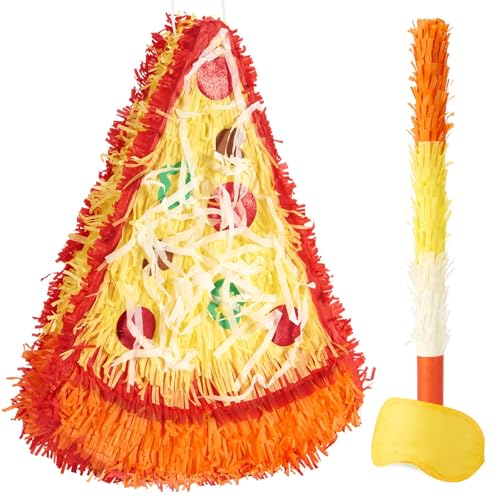 WERNNSAI Pizza Pinata – Käse-Pizza-Party-Dekoration, Pinata mit Augenbinde und Stab, für Kindergeburtstag, mexikanische Feier, Essen, Festival, Karnevalsbedarf, Junggesellinnenabschied, Dekor WERNNSAI Pizza Pinata – Käse-Pizza-Party-Dekoration, Pinata mit Augenbinde und Stab, für Kindergeburtstag, mexikanische Feier, Essen, Festival, Karnevalsbedarf, Junggesellinnenabschied, Dekor von WERNNSAI