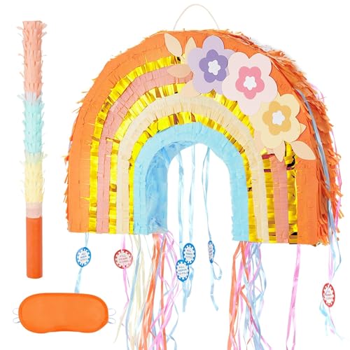 WERNNSAI Regenbogen Pinata – Regenbogen Piñata Geburtstage Mädchen Faltbare Piñata mit Quasten Kordelstäbchen Augenmaske Bohemian Füllung Pinata Kindergeburtstags Babyparty Deko Sommerparty Spiele WERNNSAI Regenbogen Pinata – Regenbogen Piñata Geburtstage Mädchen Faltbare Piñata mit Quasten Kordelstäbchen Augenmaske Bohemian Füllung Pinata Kindergeburtstags Babyparty Deko Sommerparty Spiele von WERNNSAI