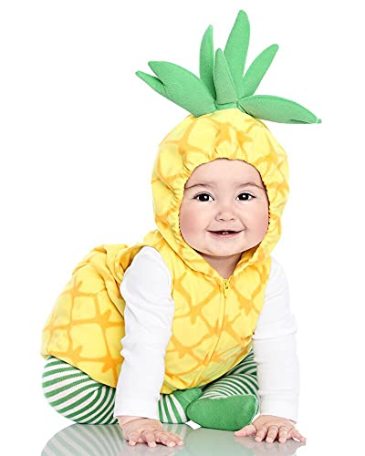 WERNZATT-Baby Halloween Kostüm Casual Hooded Bodysuit Zip Up Layered Bodysuit mit Gestreiften Socken Jumpsuit (Gelb 2, 0-6 Months) von WERNZATT