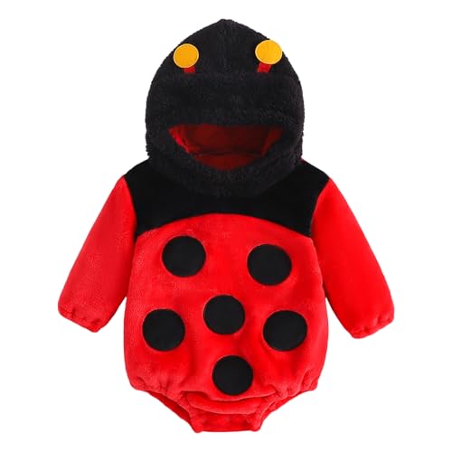 WERNZATT-Baby Karneval Bodysuit Langarm mit Kapuze Tier Bodysuit Tier verkleiden Baby Karneval Kostüm (Red, 18-24 Months) von WERNZATT