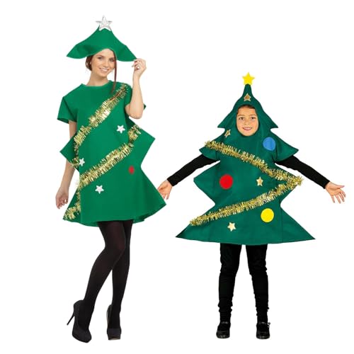 WERNZATT Familienkostüm, Motiv: Mama und ich, grüner Weihnachtsbaum, Cosplay-Kostüm, Weihnachten, Urlaub, Partykleid, Outfit (Grün, Erwachsene, L) von WERNZATT