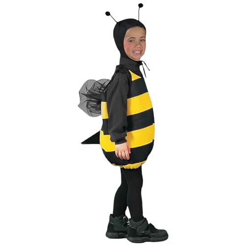 WERNZATT-Halloween Bienen Kostüm Gestreiftes Cosplay Kostüm mit Hut Familie Passendes Outfit für Photoshoot Halloween Kostüm (Kinder, 3-4T) von WERNZATT