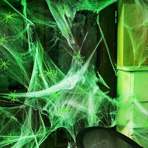 WERNZATT-Halloween Glow in The Dark Spiders Kleine leuchtende Spinnen Prank Toys Halloween Requisiten für Home Party Decor (Light Green, 20 PCS) von WERNZATT