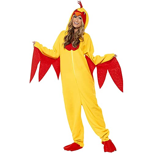 WERNZATT Halloween-Kostüm für Damen und Herren, lustiger Frosch, Huhn, Jumpsuits, Cosplay-Party-Outfit, Weihnachten, Rave-Verkleidungen (gelbes Huhn, XXL) von WERNZATT