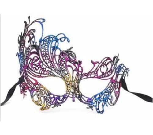 WERNZATT-Maskerade Masken Goldene Karneval Masken Metall Venedig Party Masken Halloween Kostüm Zubehör für Frauen Mädchen (Multicolor, One Size) von WERNZATT