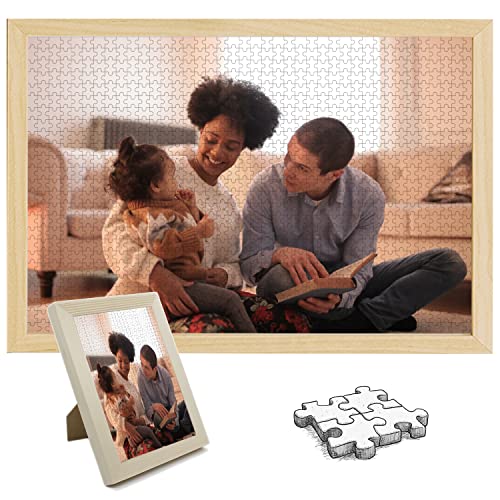 WERWAES Personalisierte Bilderrahmen Wand&Schreibtisch Deko Puzzle Upload Ihr Eigenes Bild auf Puzzle mit Holzrahmen Fotogeschenke von WERWAES