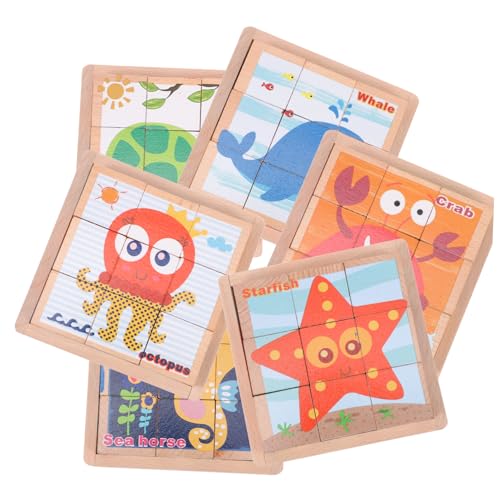 1 Satz Sechsseitige Malbausteine Puzzle-Spielzeug Spielzeug Für Kinder Rätsel Für Kinder Puzzle-Block Kinderpuzzle Puzzle-Montessori-Spielzeug Kleinkindspielzeug Lernspielzeug Holz WESIEVYA von WESIEVYA